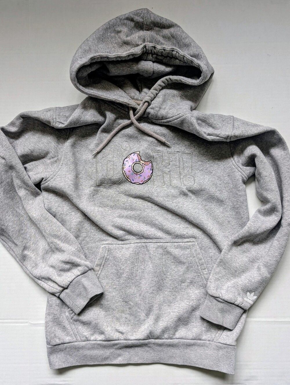 Pre-Loved Adidas Originals x Simpsons DOE Gray Hoodie Mens Small Small